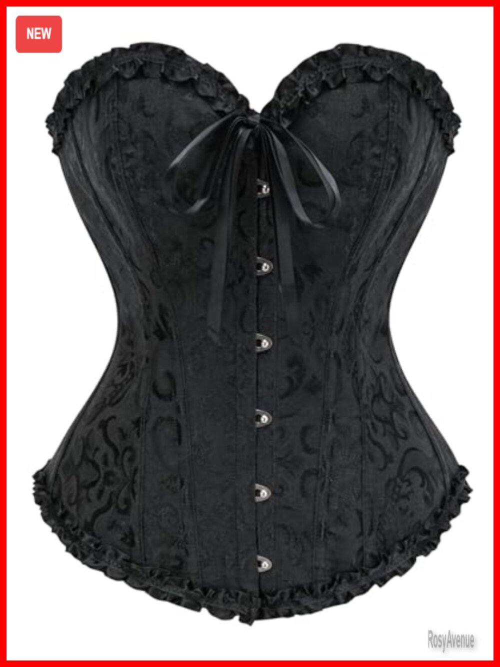 14-Bone Overbust Corset Top Steampunk Gothic Costume Bustier